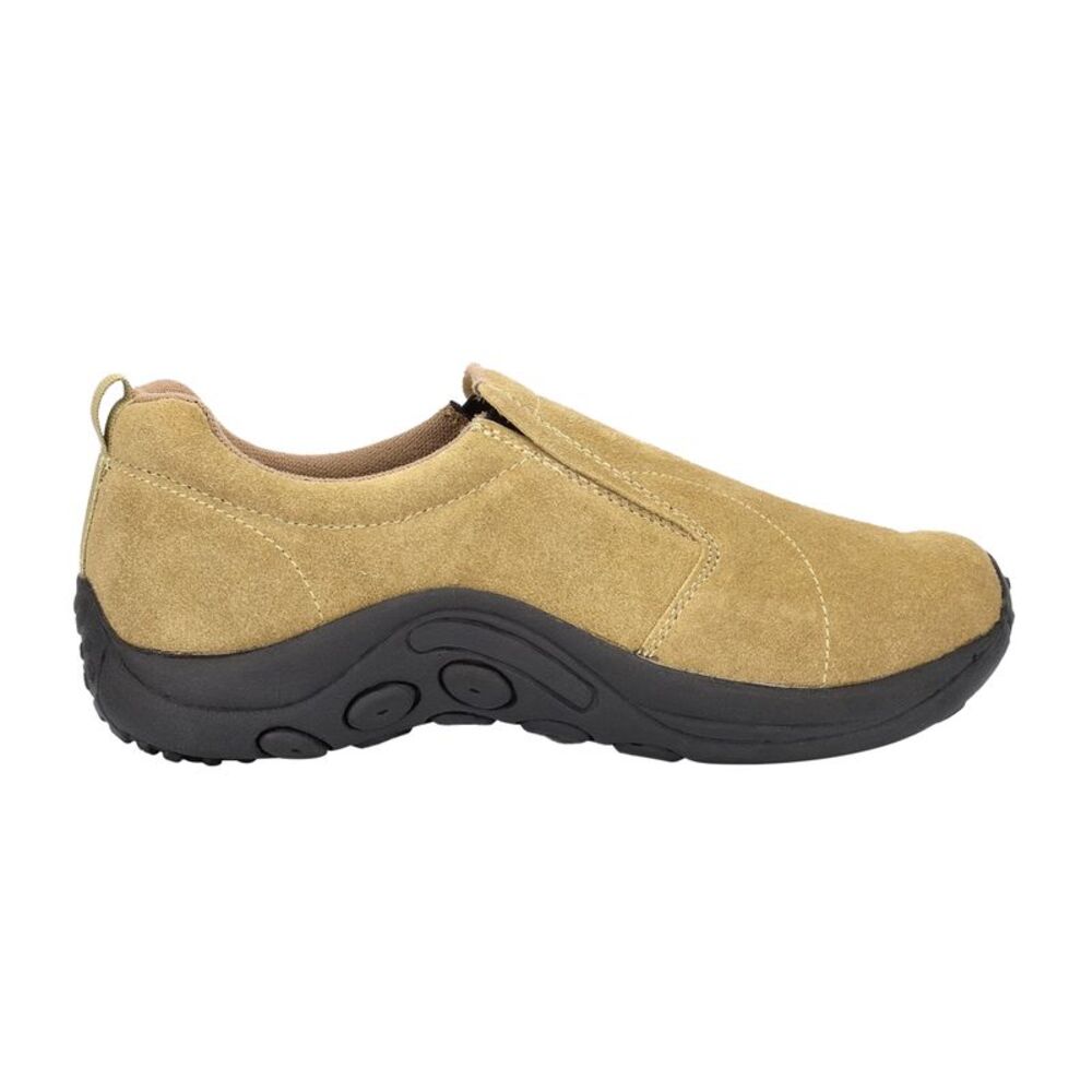 PDQ Kids Unisex Real Suede Ryno Slip-On Casual Trainers / Taupe